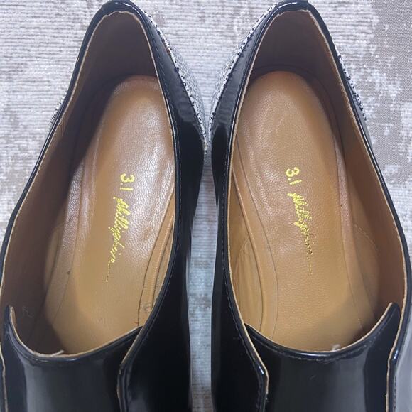 3.1 Phillip Lim Nancy Oxford Flats in Black Patent - Picture 7 of 9